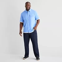 Shaquille O'Neal XLG™ Mens Short Sleeve Regular Fit Big and Tall Button-Down Shirt