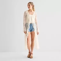 Forever 21 Womens Juniors Long Sleeve Button Cardigan