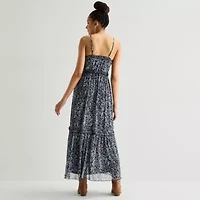 Arizona Womens Juniors Sleeveless Floral Maxi Dress