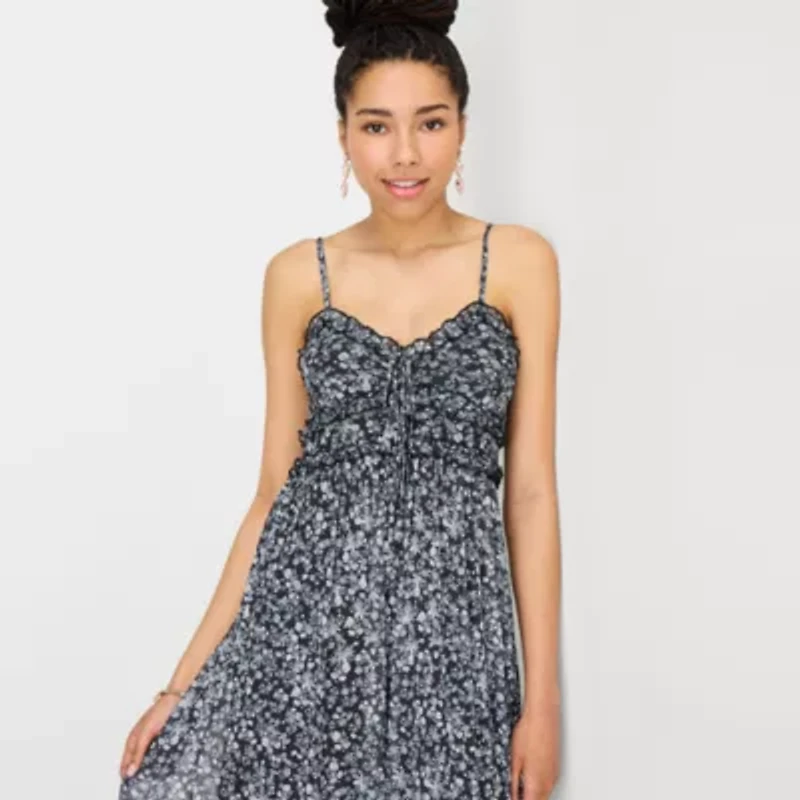 Arizona Womens Juniors Sleeveless Floral Maxi Dress