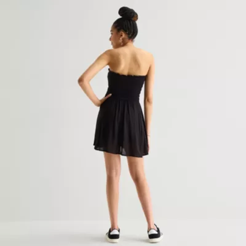 Arizona Womens Juniors Straight Neck Sundress