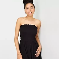 Arizona Womens Juniors Straight Neck Sundress