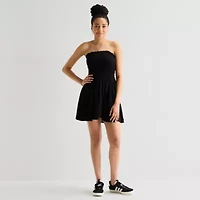 Arizona Womens Juniors Straight Neck Sundress