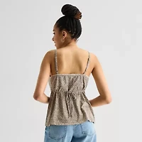 Arizona Womens Juniors Sleeveless Babydoll Top