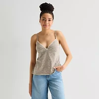 Arizona Womens Juniors Sleeveless Babydoll Top