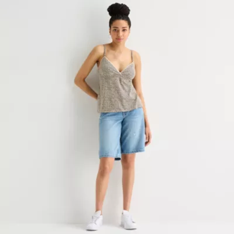 Arizona Womens Juniors Sleeveless Babydoll Top