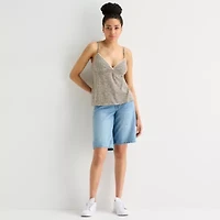 Arizona Womens Juniors Sleeveless Babydoll Top