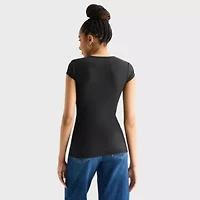 Arizona Womens Juniors Short Sleeve Regular Fit Graphic T-Shirt