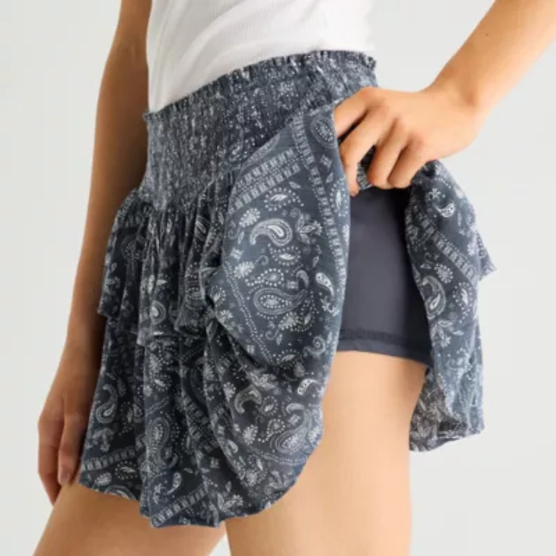 Arizona Womens Juniors Mini Flared Skirt