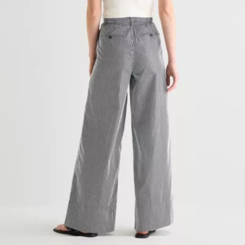 Worthington Womens Wide Leg High Rise Trouser