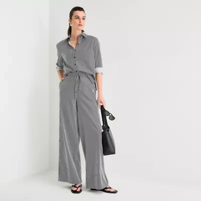 Worthington Womens Wide Leg High Rise Trouser