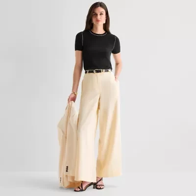 Worthington Womens Wide Leg High Rise Trouser