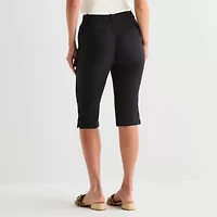 Worthington Womens Cinched High Rise Capri Pant