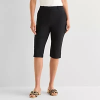 Worthington Womens Cinched High Rise Capri Pant