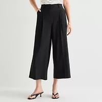 Worthington Womens Straight High Rise Cropped Pant