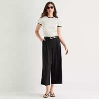 Worthington Womens Straight High Rise Cropped Pant
