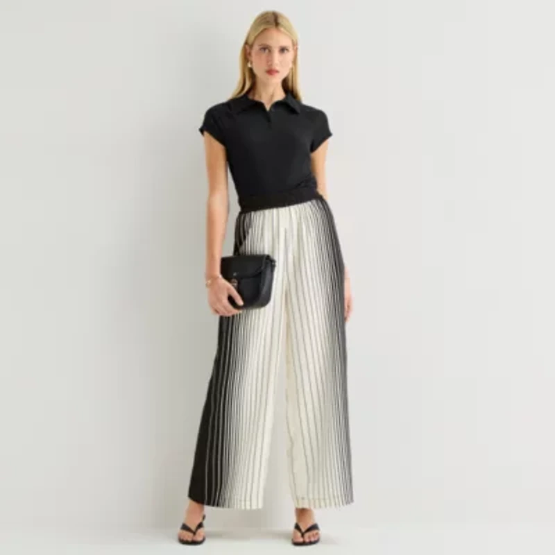 Worthington Womens Short Sleeve Rib Polo Shirt