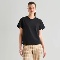 Worthington Womens Crew Neck Short Sleeve T-Shirt