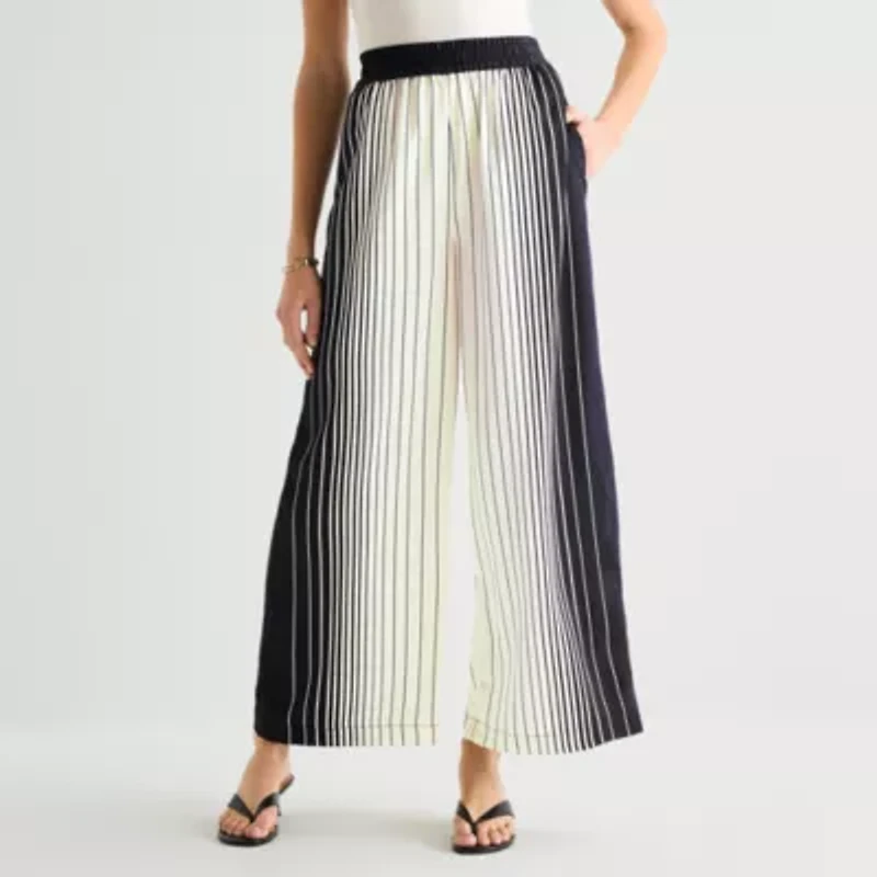 Worthington Womens Wide Leg Mid Rise Trouser