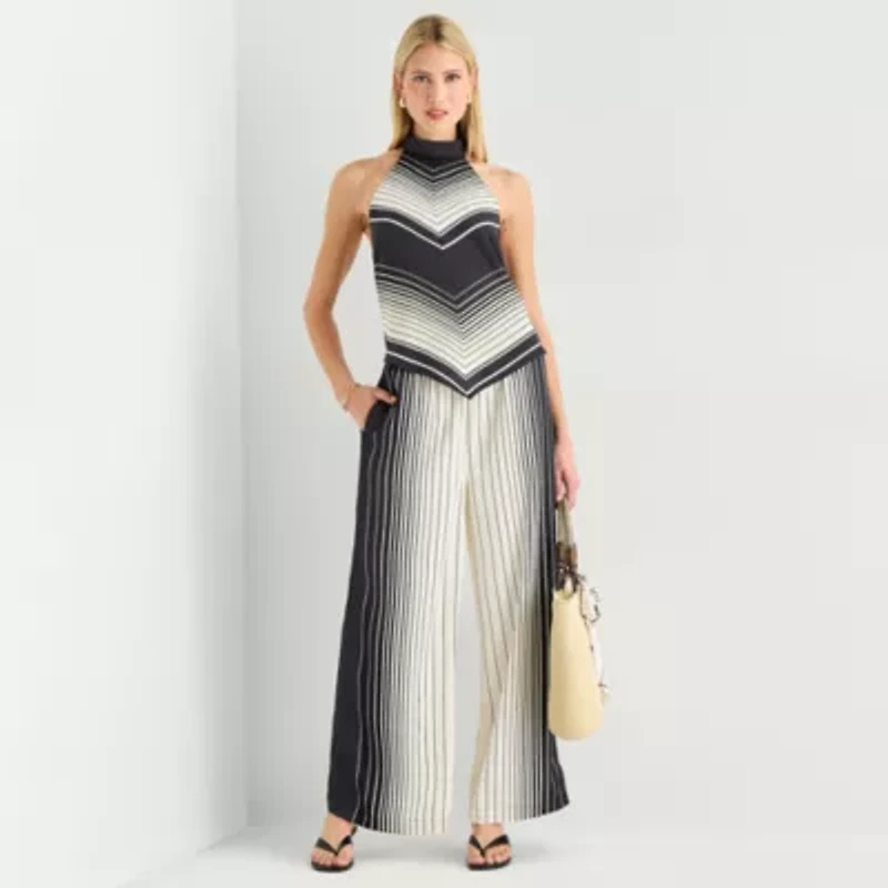 Worthington Womens Wide Leg Mid Rise Trouser