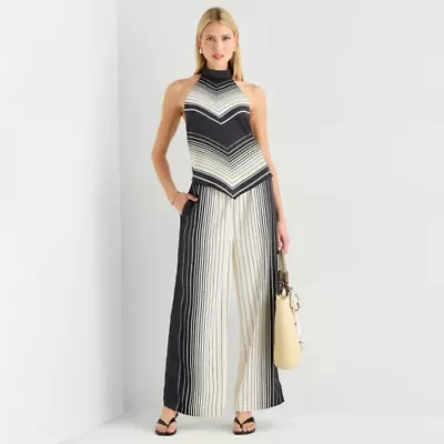 Worthington Womens Wide Leg Mid Rise Trouser