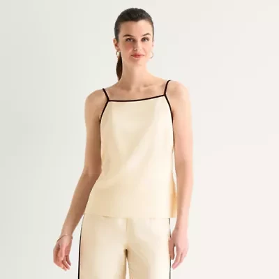 Worthington Womens Square Neck Sleeveless Tank Top