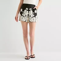Worthington Womens Mid Rise Pull-On Short