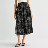 Worthington Womens Midi Full Skirt