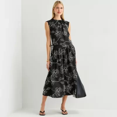 Worthington Womens Midi Full Skirt