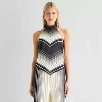 Worthington Womens Sleeveless Mock Neck Top