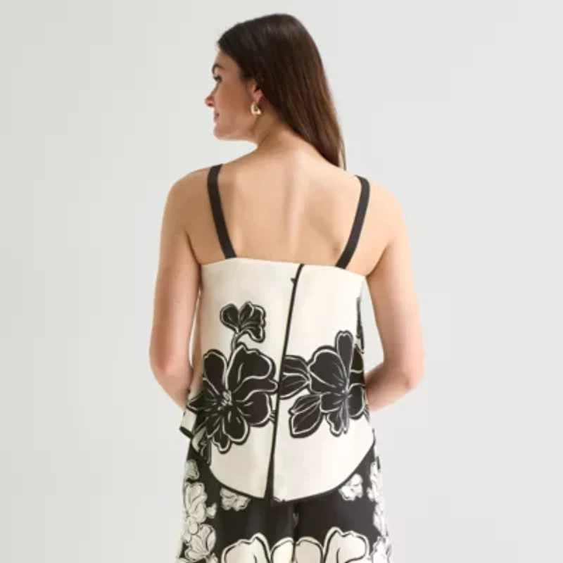 Worthington Womens Square Neck Sleeveless Shell