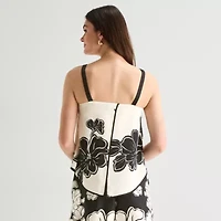 Worthington Womens Square Neck Sleeveless Shell