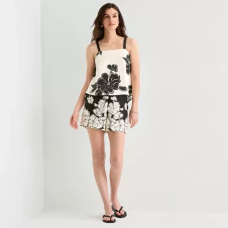 Worthington Womens Square Neck Sleeveless Shell