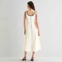 Worthington Womens Sleeveless Midi Fit + Flare Dress