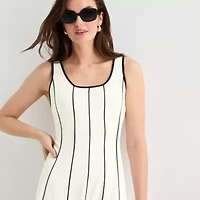 Worthington Womens Sleeveless Midi Fit + Flare Dress