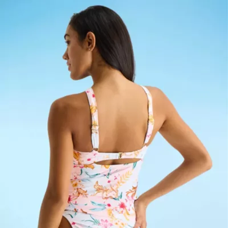 Mynah Womens Lined Floral Tankini Swimsuit Top