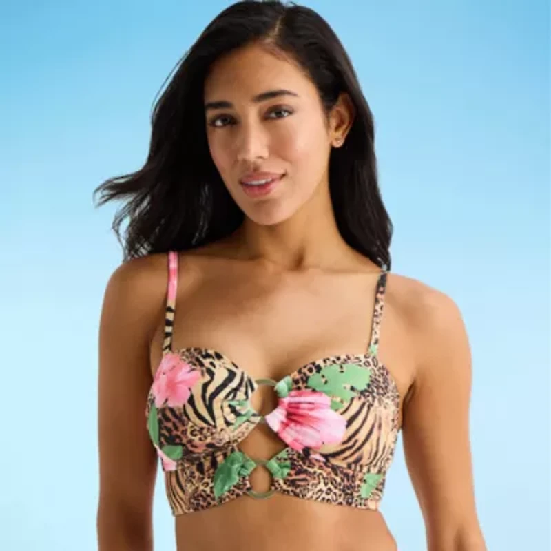 Mynah Womens Removable Straps Midkini Swimsuit Top