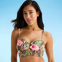 Mynah Womens Removable Straps Midkini Swimsuit Top