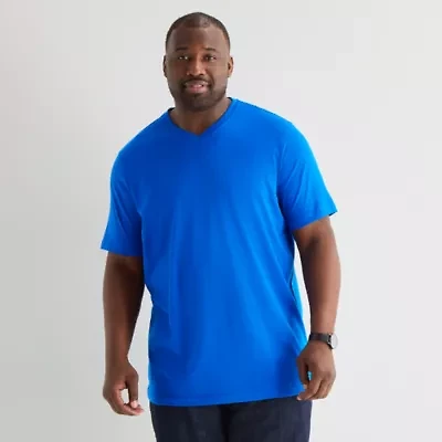 St. John's Bay Super Soft Mens V Neck Short Sleeve Quick Dry Big and Tall T-Shirt