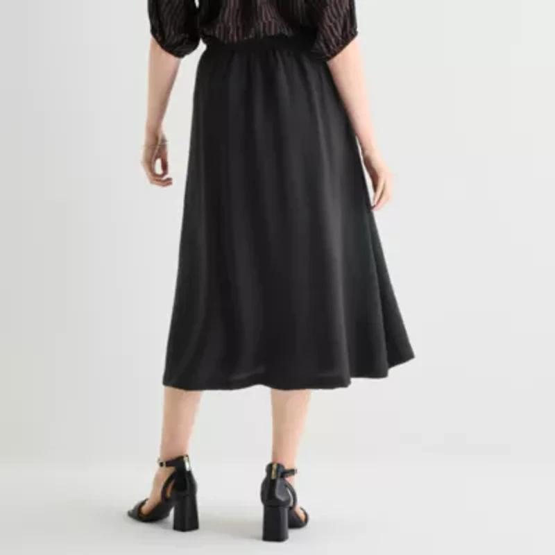 Liz Claiborne Womens Midi A-Line Skirt