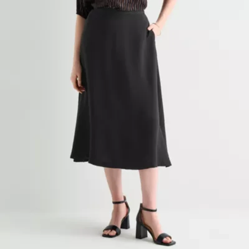 Liz Claiborne Womens Midi A-Line Skirt
