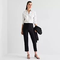 Worthington Womens Cuffed Long Sleeve Regular Fit Poplin Button-Down Shirt