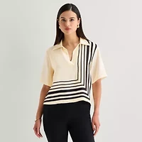 Worthington Womens Short Sleeve Camp Shirt