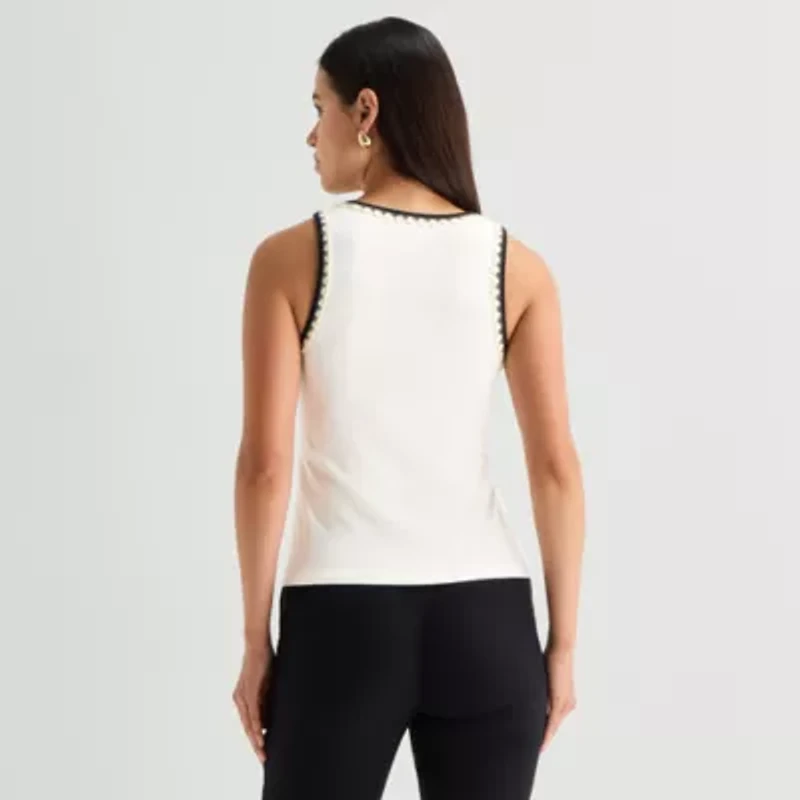 Worthington Womens Scoop Neck Sleeveless Tank Top