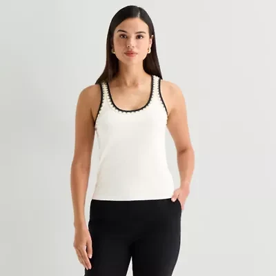 Worthington Womens Scoop Neck Sleeveless Tank Top