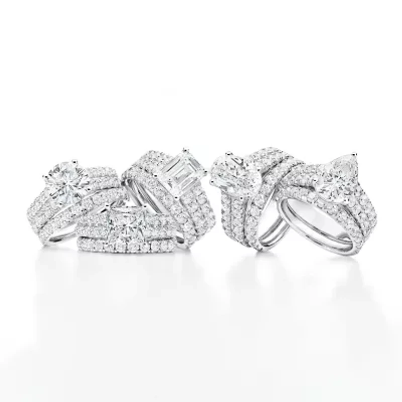 Signature By Modern Bride (H-I / Si1-Si2) Womens 5 CT. T.W. Lab Grown White Diamond 14K Gold Round Bridal Set