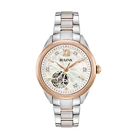 Bulova Sutton Womens Automatic Two Tone Bracelet Watch 98p170