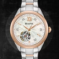 Bulova Sutton Womens Automatic Two Tone Bracelet Watch 98p170