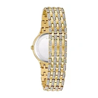 Bulova Phantom Crystal Womens Crystal Accent Gold Tone Stainless Steel Bracelet Watch 98l263