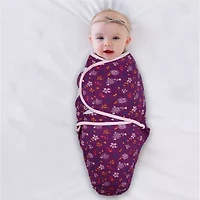 The Peanutshell Purple Ditsy 3-pc. Swaddle Blanket